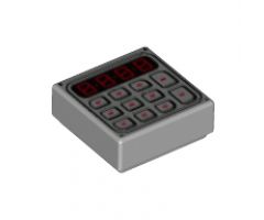 Tile 1 x 1 with Black and Red Digital Keypad Pattern