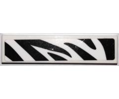 Tile 1 x 4 with Black Zebra Stripes Camouflage Pattern (Sticker) - Set 60267
