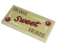 Tile 2 x 4 with 'HOME Sweet HOME' Pattern (Sticker) - Set 10267