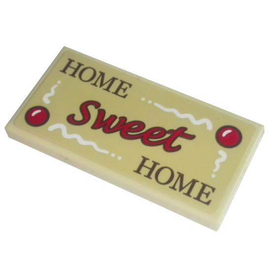 Tile 2 x 4 with 'HOME Sweet HOME' Pattern (Sticker) - Set 10267