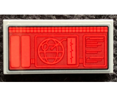 Tile 2 x 4 with Digital Display Screen with SW Death Star Map Pattern Model Right Side (Sticker) - Set 75291