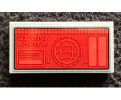 Tile 2 x 4 with Digital Display Screen with SW Death Star Map Pattern Model Left Side (Sticker) - Set 75291