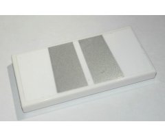 Tile 2 x 4 with 2 Silver Trapezoids Pattern (Sticker) - Set 76900