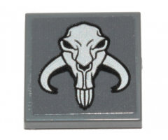 Tile 2 x 2 with Mythosaur Skull (SW Mandalorian Isignia) Pattern (Sticker) - Set 75319