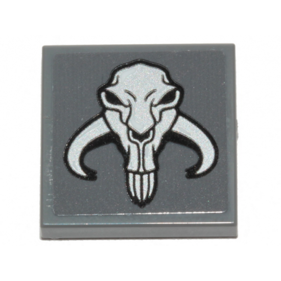 Tile 2 x 2 with Mythosaur Skull (SW Mandalorian Isignia) Pattern (Sticker) - Set 75319
