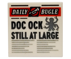 Tile 2 x 2 with Newspaper 'DAILY BUGLE' and 'DOC OCK STILL AT LARGE' Pattern