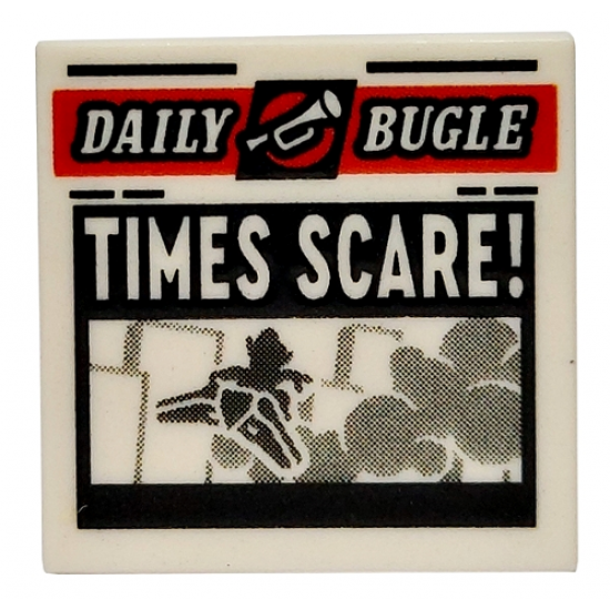 Tile 2 x 2 with Newspaper 'DAILY BUGLE' and 'TIMES SCARE!' Pattern