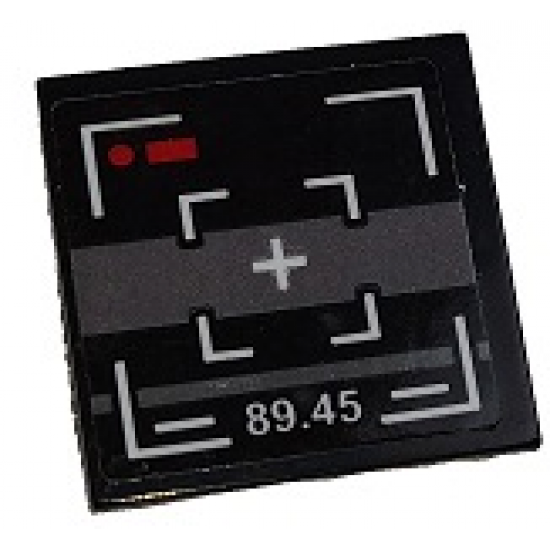 Tile 2 x 2 with Display Screen with White Crosshairs and '89.45' Pattern (Sticker) - Set 80011