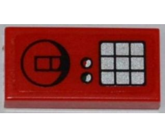 Tile 1 x 2 with Phone Switch and Dial Buttons Pattern (Sticker) - Set 3368