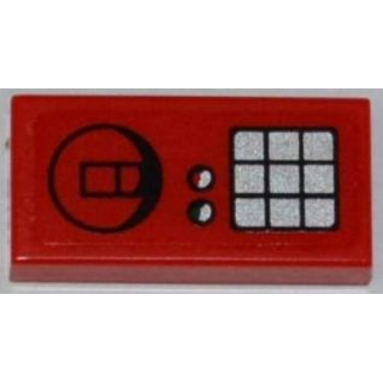 Tile 1 x 2 with Phone Switch and Dial Buttons Pattern (Sticker) - Set 3368