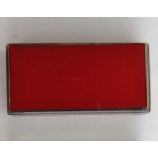 Tile 1 x 2 with Red Surface Pattern