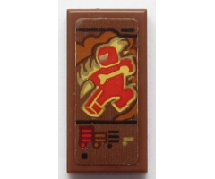 Tile 1 x 2 with Trainer Card with Red Ninjago Minifigure and Text Box Pattern (Sticker) - Set 70618