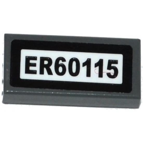 Tile 1 x 2 with 'ER60115' Pattern (Sticker) - Set 60115