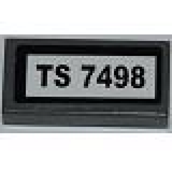 Tile 1 x 2 with 'TS 7498' Pattern (Sticker) - Set 7498