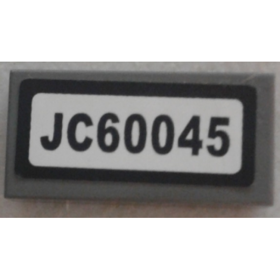 Tile 1 x 2 with Black 'JC60045' Pattern (Sticker) - Set 60045