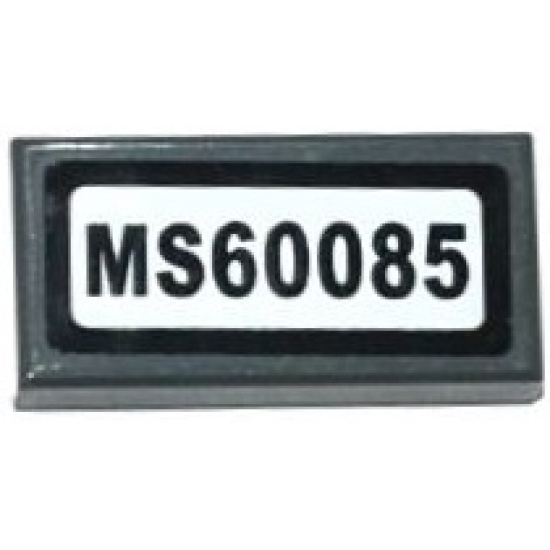 Tile 1 x 2 with 'MS60085' Pattern (Sticker) - Set 60085