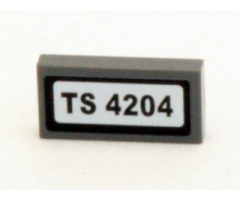 Tile 1 x 2 with 'TS 4204' Pattern (Sticker) - Set 4204