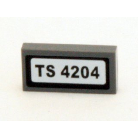 Tile 1 x 2 with 'TS 4204' Pattern (Sticker) - Set 4204