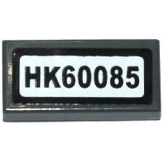 Tile 1 x 2 with 'HK60085' Pattern (Sticker) - Set 60085