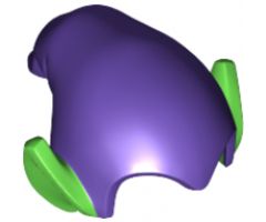 Minifigure, Headgear Hat, Elf Drooping with Pointed Ears with Magenta Top Pattern (Green Goblin)