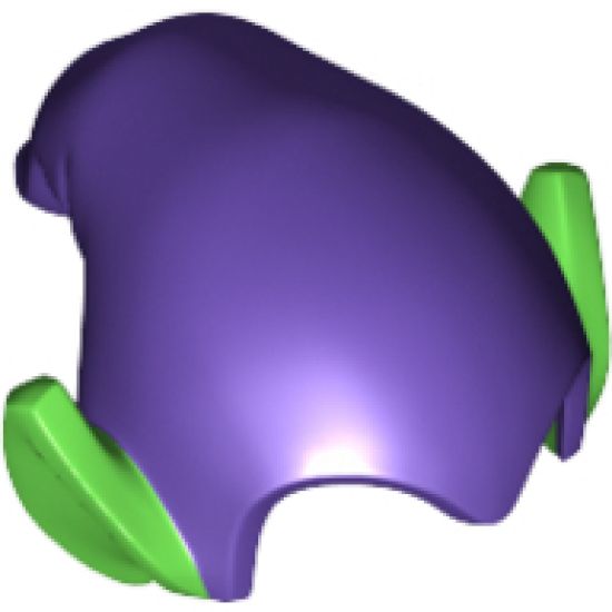 Minifigure, Headgear Hat, Elf Drooping with Pointed Ears with Magenta Top Pattern (Green Goblin)