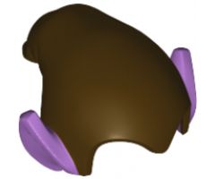 Minifigure, Headgear Hat, Elf Drooping with Pointed Ears with Dark Brown Top Pattern (Gleck)