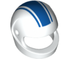 Minifigure, Headgear Helmet Motorcycle (Standard) with 3 Blue Stripes Pattern