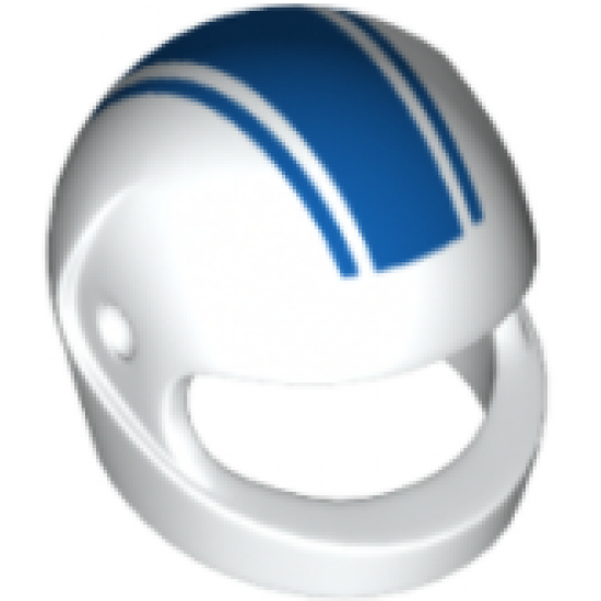 Minifigure, Headgear Helmet Motorcycle (Standard) with 3 Blue Stripes Pattern