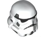 Minifigure, Headgear Helmet SW Stormtrooper, Dual Molded, White with Dark Bluish Gray Marks and Gray Squares on Back Pattern