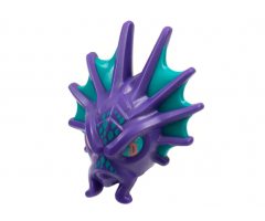 Minifigure, Head, Modified Fish Monster, Large Fin Ears, Dark Turquoise Scales and Webbing Pattern