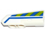 Technic, Panel Fairing #21 Very Small Smooth, Side B with Blue Line and Blue and Lime Danger Stripes Pattern (Sticker) - Set 42047