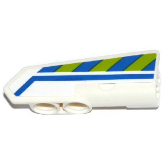 Technic, Panel Fairing #21 Very Small Smooth, Side B with Blue Line and Blue and Lime Danger Stripes Pattern (Sticker) - Set 42047