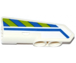 Technic, Panel Fairing #22 Very Small Smooth, Side A with Blue Line and Blue and Lime Danger Stripes Pattern (Sticker) - Set 42047