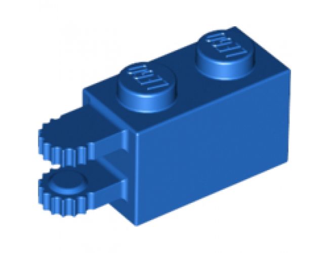 Hinge Brick 1 x 2 Locking with 2 Fingers Horizontal End, 9 Teeth