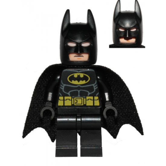 Batman - Black Suit with Yellow Belt and Crest (Type 2 Cowl, Spongy Tear-Drop Neck Cut Cape)