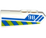 Technic, Panel Fairing #21 Very Small Smooth, Side B with '98', Blue Line and Blue and Lime Danger Stripes Pattern (Sticker) - Set 42047