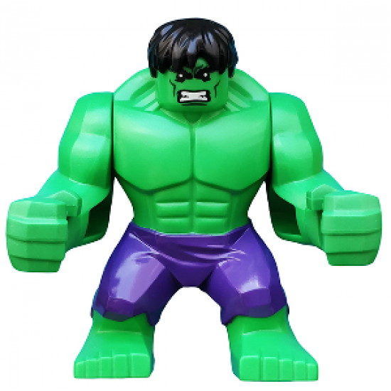 Hulk with Black Hair and Dark Purple Pants