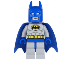 Batman - Light Bluish Gray Suit with Yellow Belt and Crest, Blue Mask and Cape