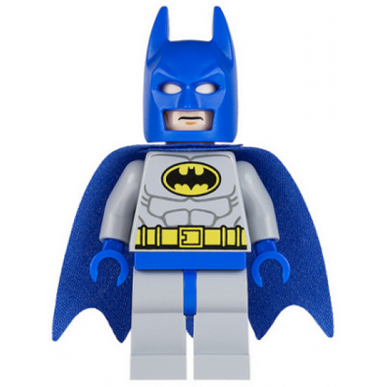 Batman - Light Bluish Gray Suit with Yellow Belt and Crest, Blue Mask and Cape