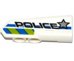Technic, Panel Fairing #21 Very Small Smooth, Side B with Silver Star, 'POLICE' and Blue and Lime Danger Stripes Pattern (Sticker) - Set 42047