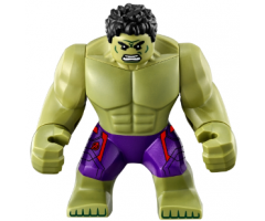 Hulk with Black Hair and Dark Purple Pants with Avengers Logo