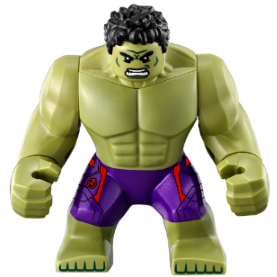 Hulk with Black Hair and Dark Purple Pants with Avengers Logo