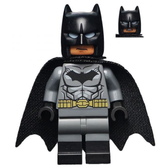 Batman - Dark Bluish Gray Suit, Gold Belt, Black Hands, Spongy Cape, Black Boots