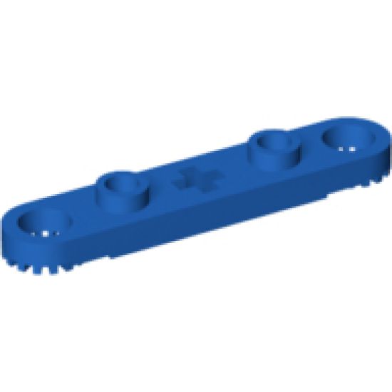 Technic, Plate 1 x 5 with Toothed Ends, 2 Studs and Center Axle Hole