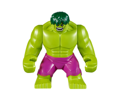 Hulk with Dark Green Hair and Magenta Pants