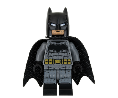 Batman - Dark Bluish Gray Suit, Gold Belt, Black Hands, Large Bat Logo, Printed Legs, Stubble
