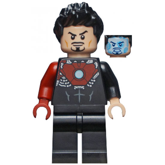Tony Stark - Black Iron Man Suit with Dark Red Right Arm