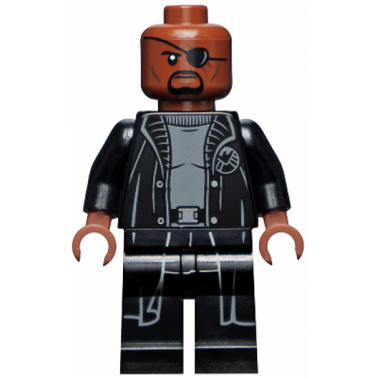 Nick Fury - Gray Sweater and Black Trench Coat, Shirt Tail