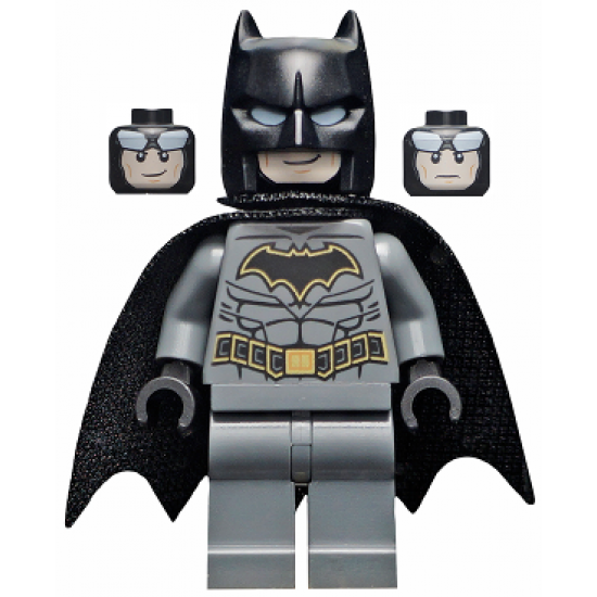 Batman - Dark Bluish Gray Suit with Gold Outline Belt and Crest, Mask and Cape (Type 3 Cowl, Spongy Cape)