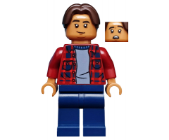 Ned Leeds - Dark Red Plaid Shirt, Dark Blue Legs